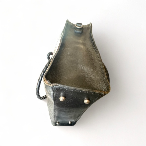 Patricia Nash Zancona Black Leather Tote | Studded Work Bag Shoulder Tote - Picture 6 of 11